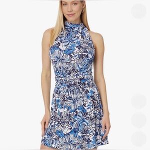 Lilly Pulitzer Wyota Skirted Romper in the Low Tide Navy print NWOT Size S
